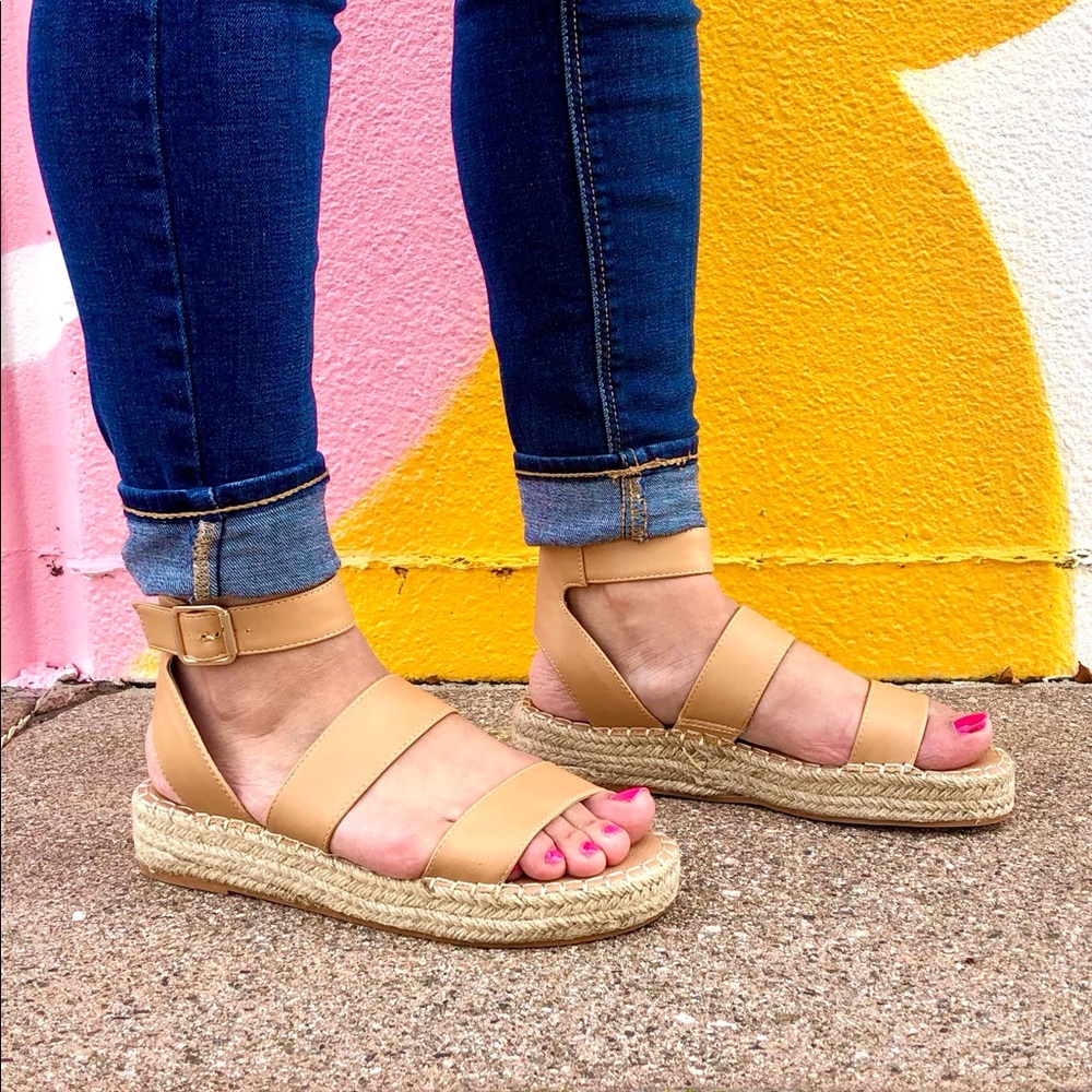 Butterscotch Tan Espadrille Sandals - Picture 3 of 10